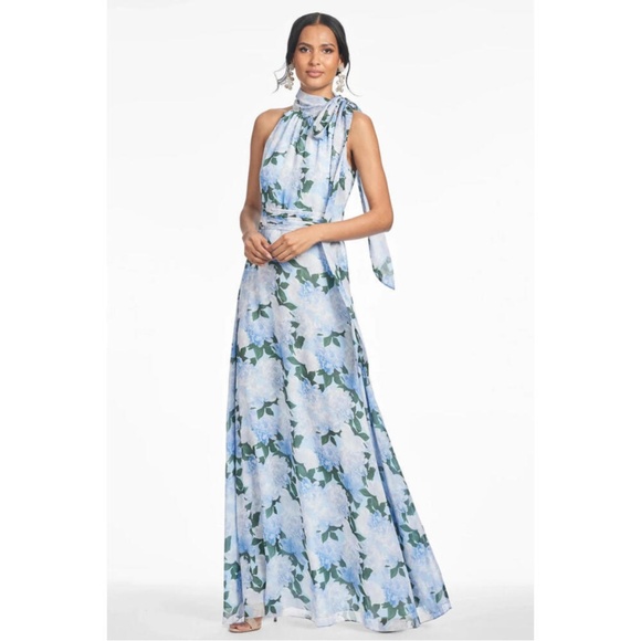 Sachin + Babi Dresses & Skirts - Sachin & Babi Kayla Floral Halterneck Gown Blue